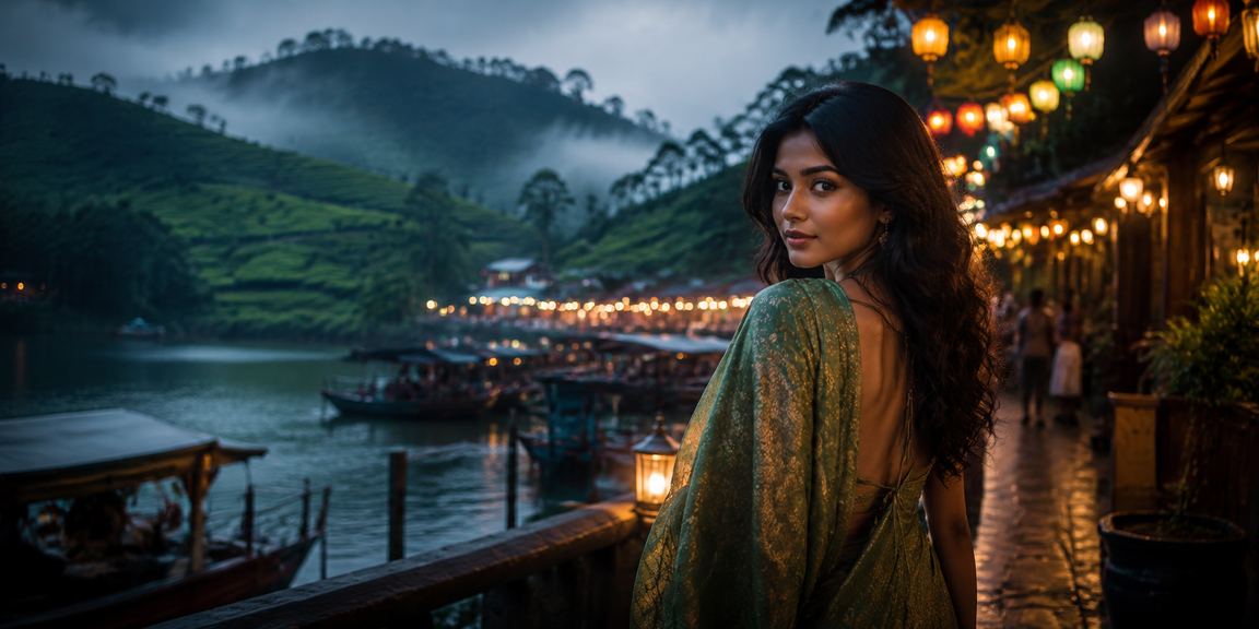 A member enjoying the entertainment platform amid the tea gardens of Rangamati