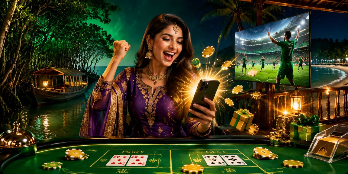 Baccarat game interface with a Sundarbans theme